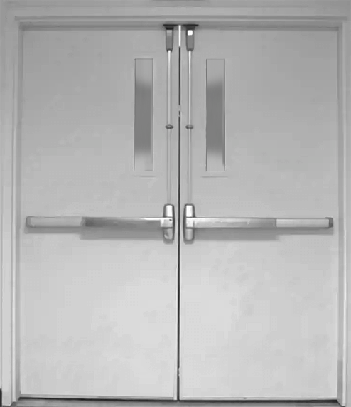 Hollow Steel Double Doors with Glass Lites