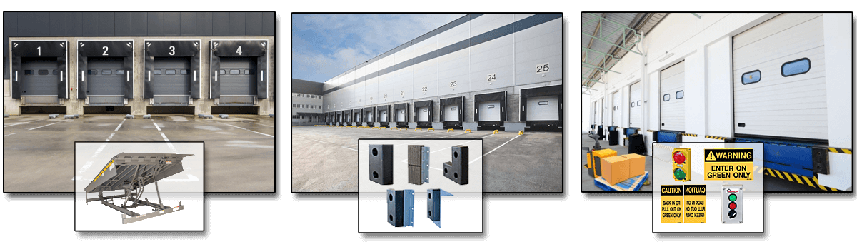 3 Different Loading Dock Doors and Loading Dock Equipment - Banner